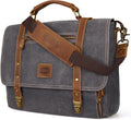 Laptop Messenger Bag for Mens 15.6 in - Waterproof Vintage Leather