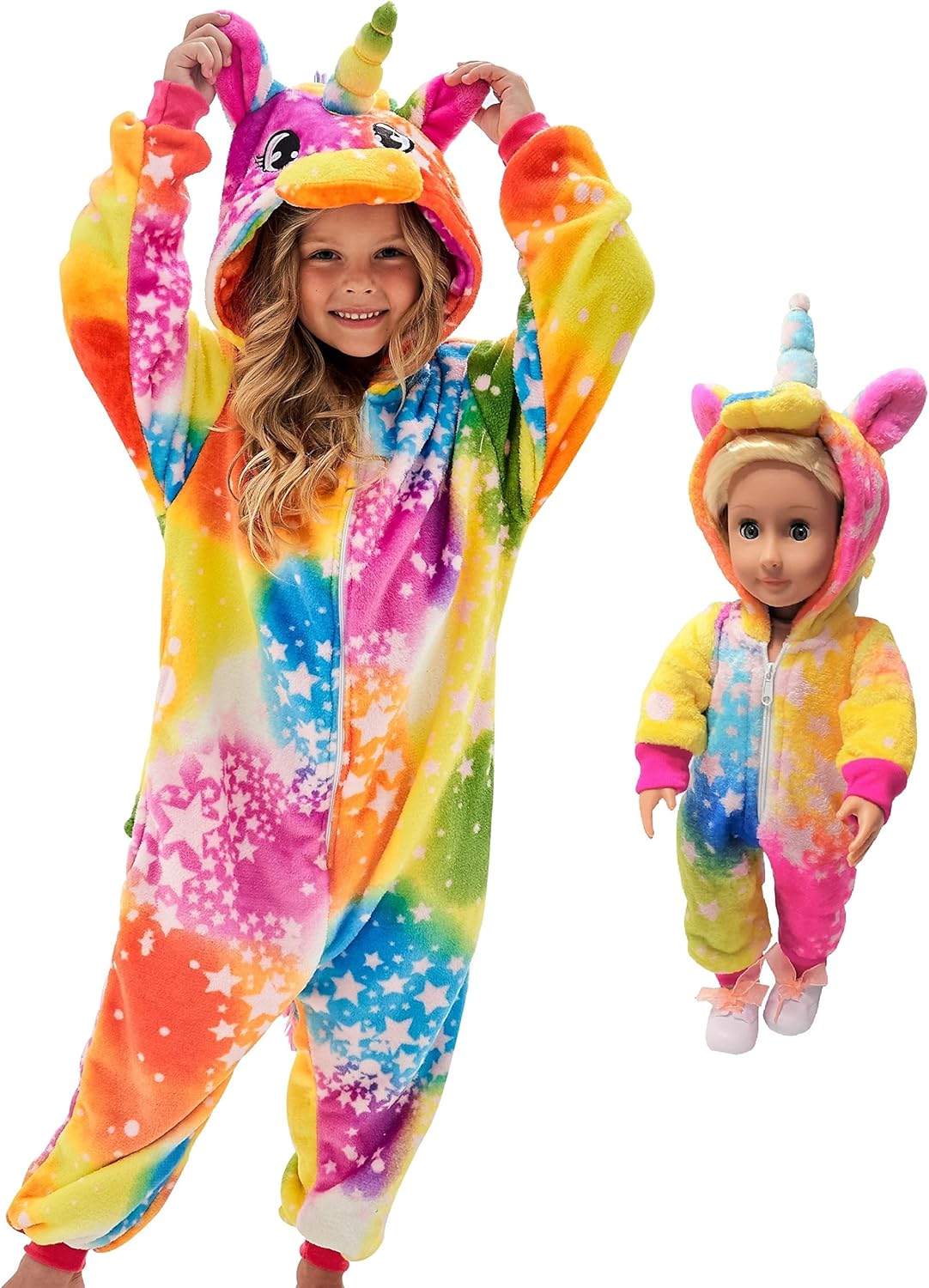 Unicorn Hooded Onesie Girls Halloween Costume for Kids Fun