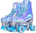 JajaHoho Roller Skates for Women Very Peri Blue Holographic High Top