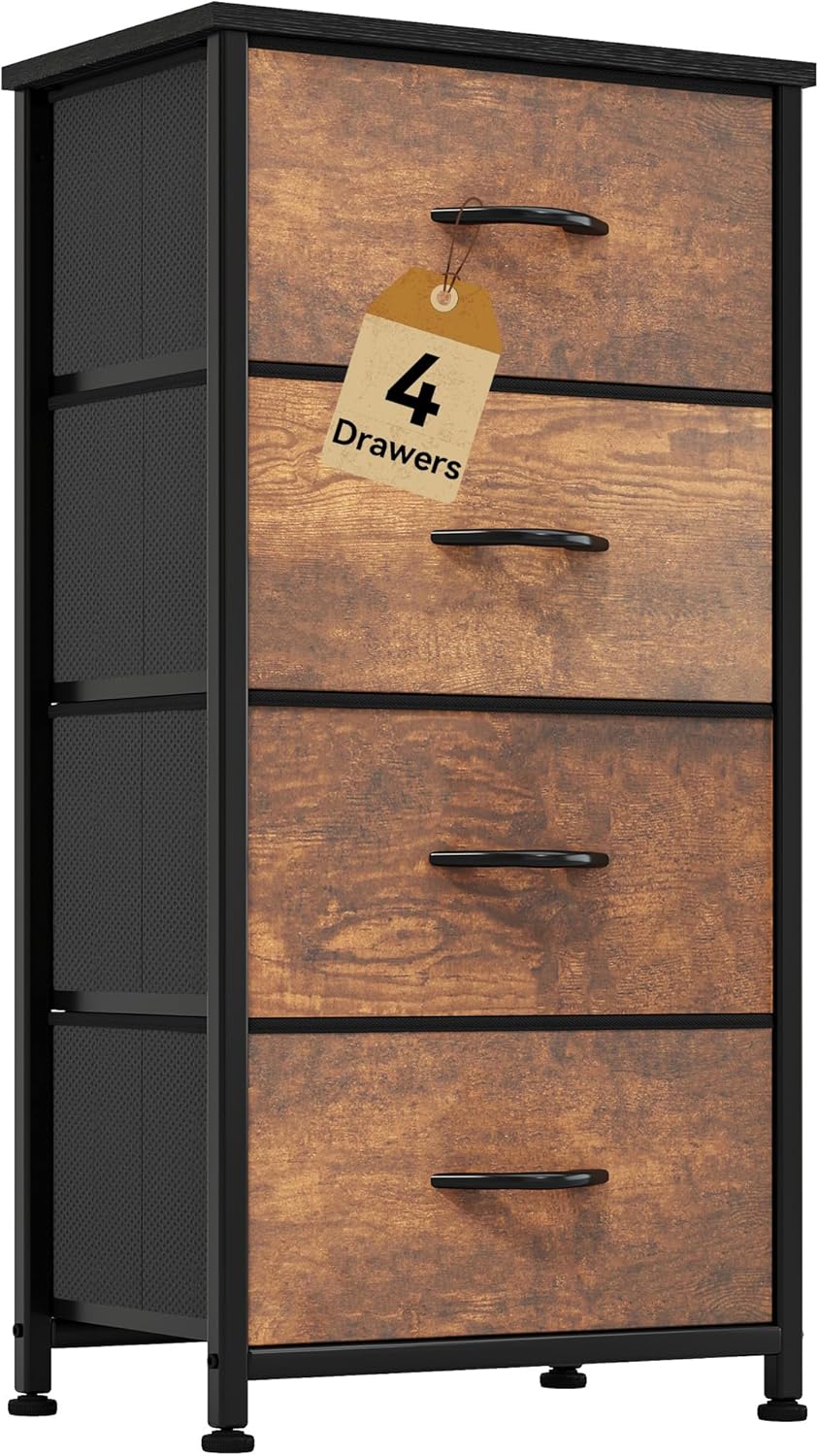DWVO Dresser with 4 Drawers - Stylish Fabric Storage Tower