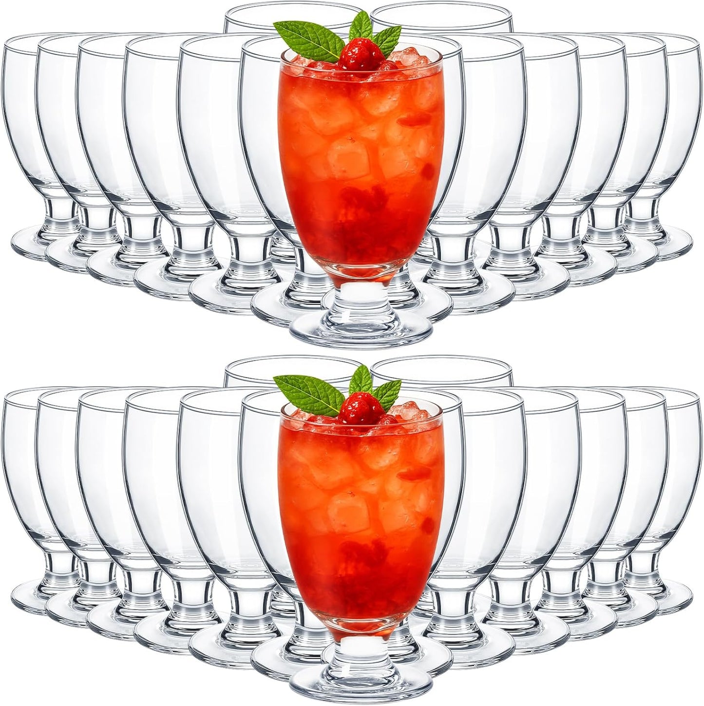 Set of 30 Clear Glasses for Water, Juice, and More