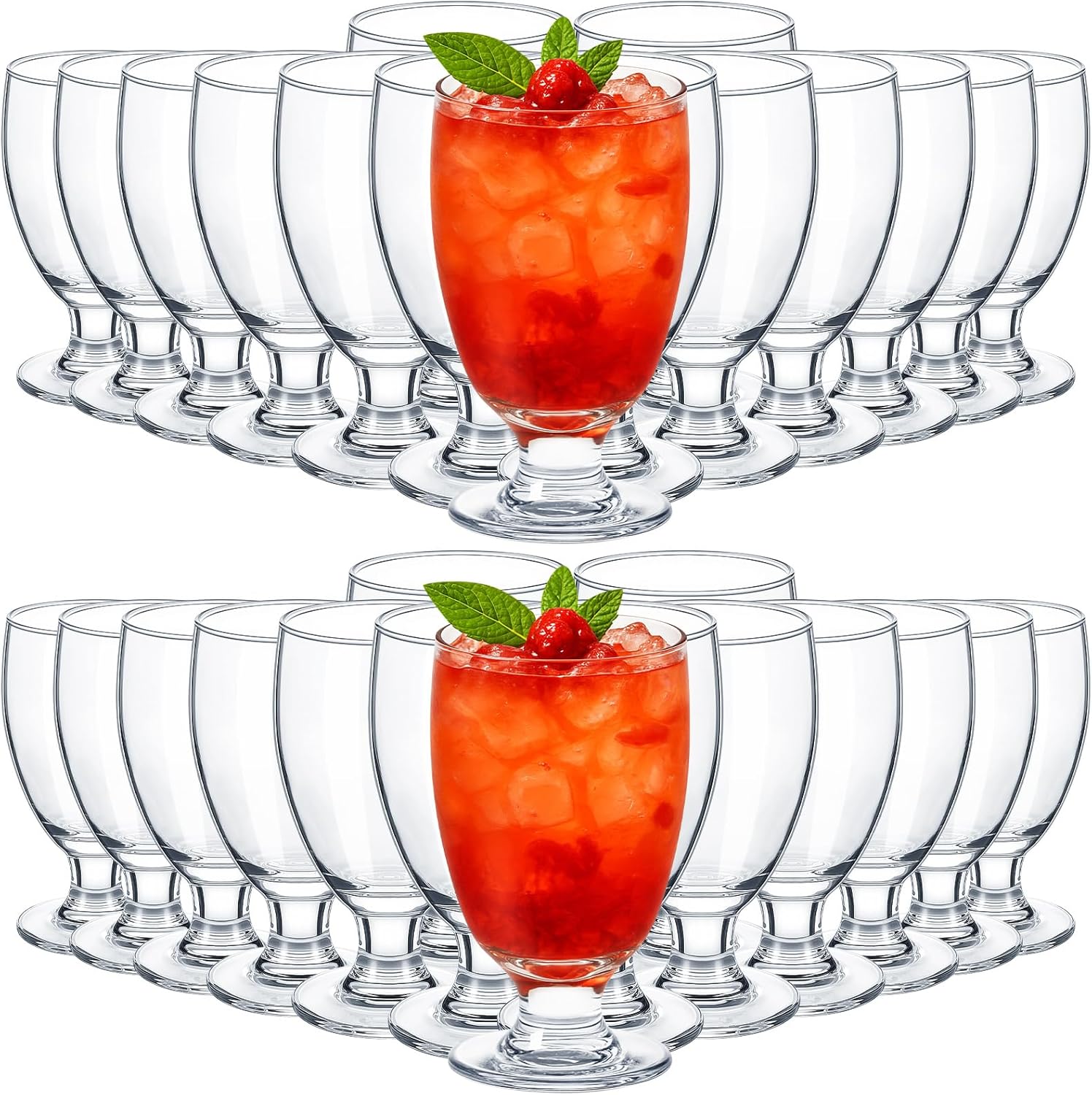 Set of 30 Clear Glasses for Water, Juice, and More