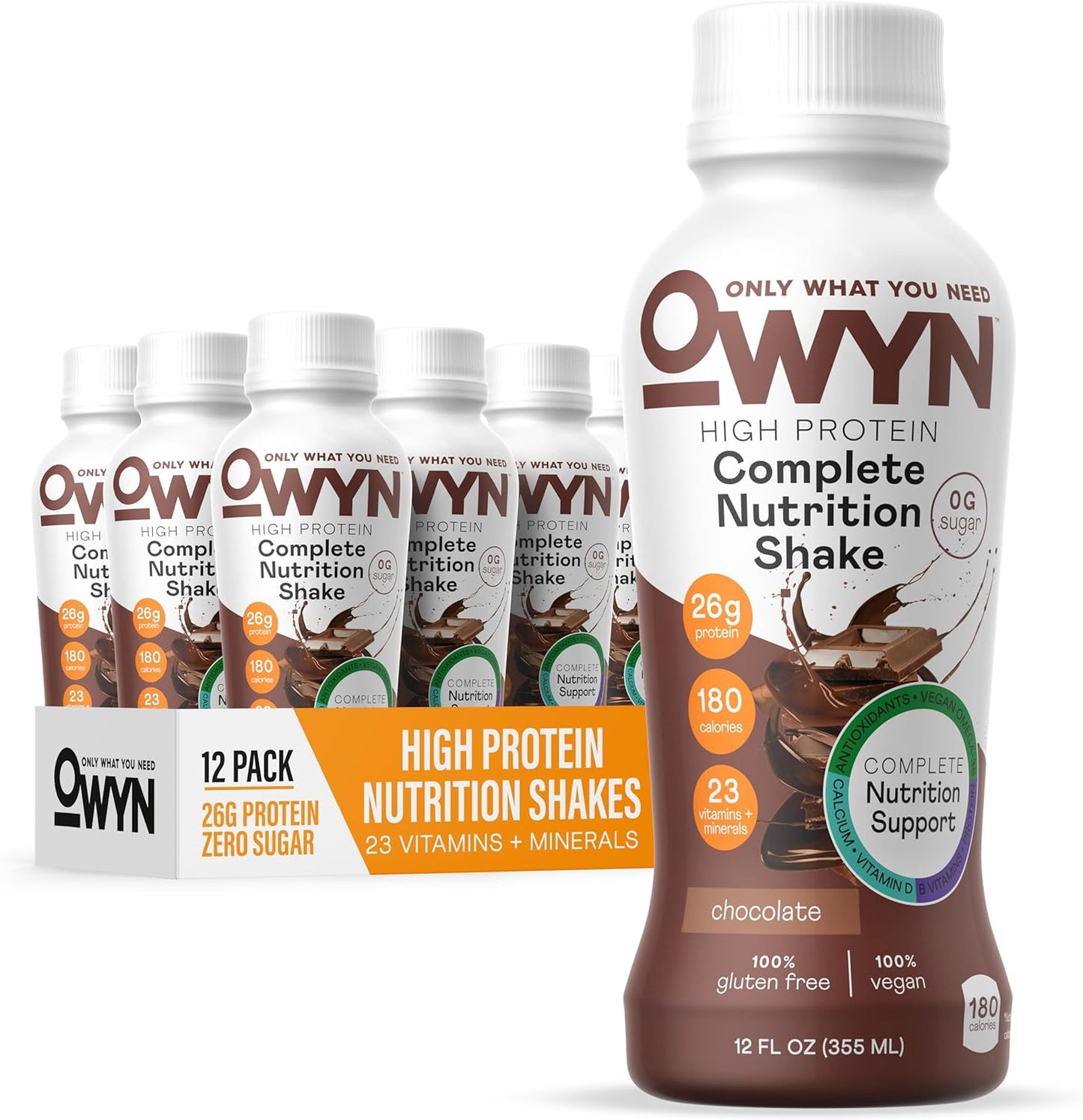 OWYN Protein Shake - High Protein Vegan Nutrition Drink, Chocolate