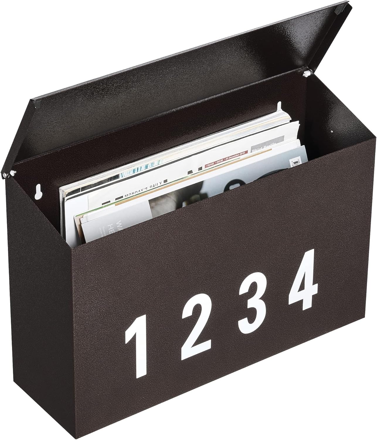 Durable Wall-Mount Mailbox with Flag Kit and Number Stickers