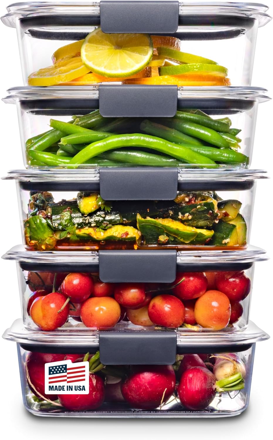 Rubbermaid Brilliance Food Storage Containers for Meal Prep