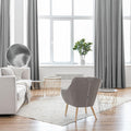 Velvet Grey Blackout Winter Curtains Room Darkening Panels - Luxury