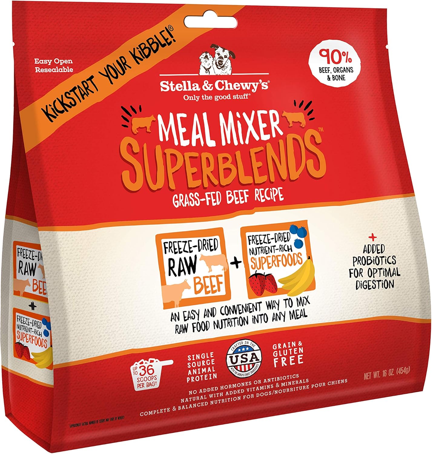 Stella & Chewy's Freeze Dried Raw Beef Meal Mixers for Dogs