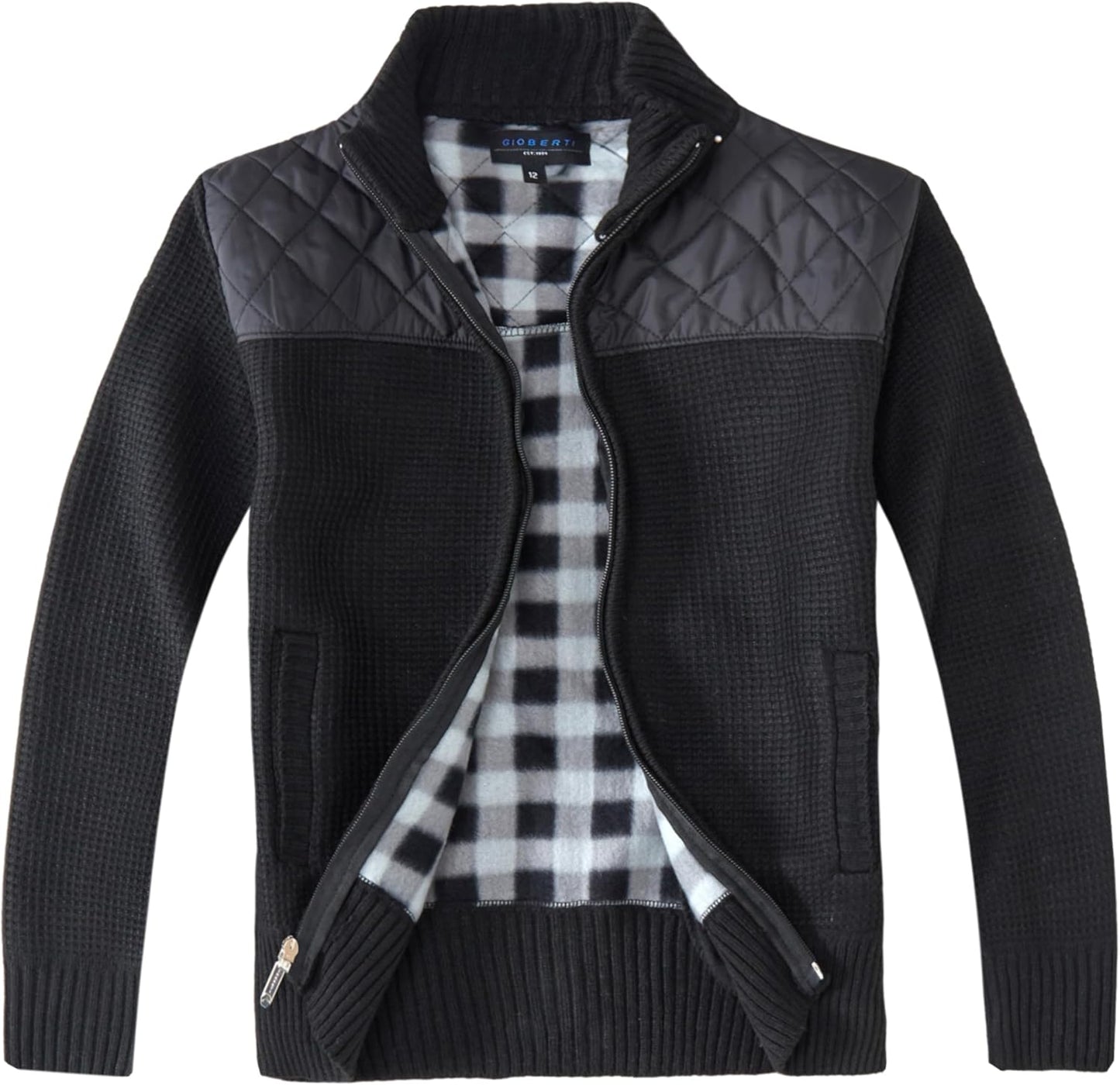 Gioberti Boy's Knitted Full Zip Cardigan Sweater for Comfort