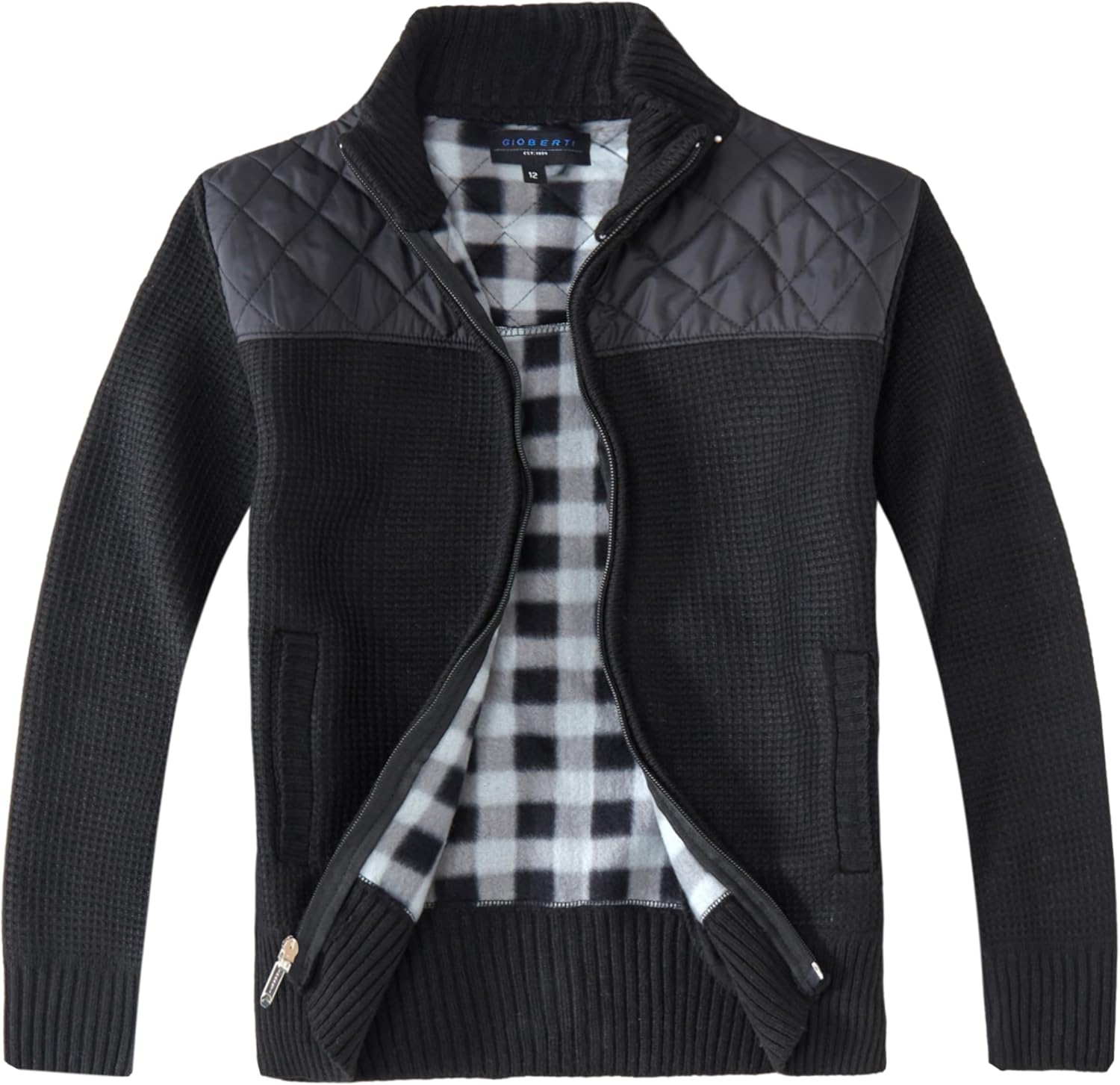 Gioberti Boy's Knitted Full Zip Cardigan Sweater for Comfort