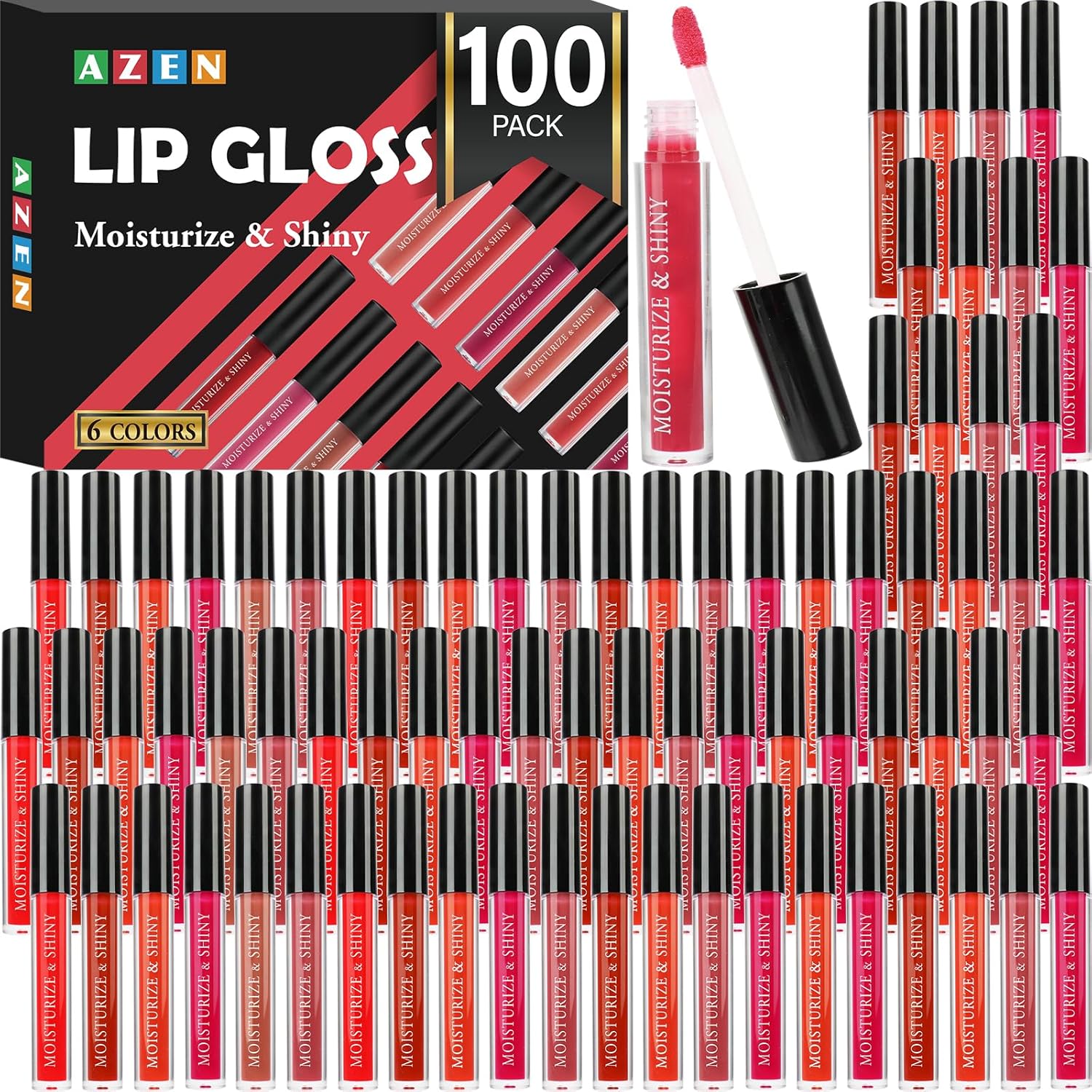 100 Pack Lip Gloss Set for Women and Girls with Rich Colors