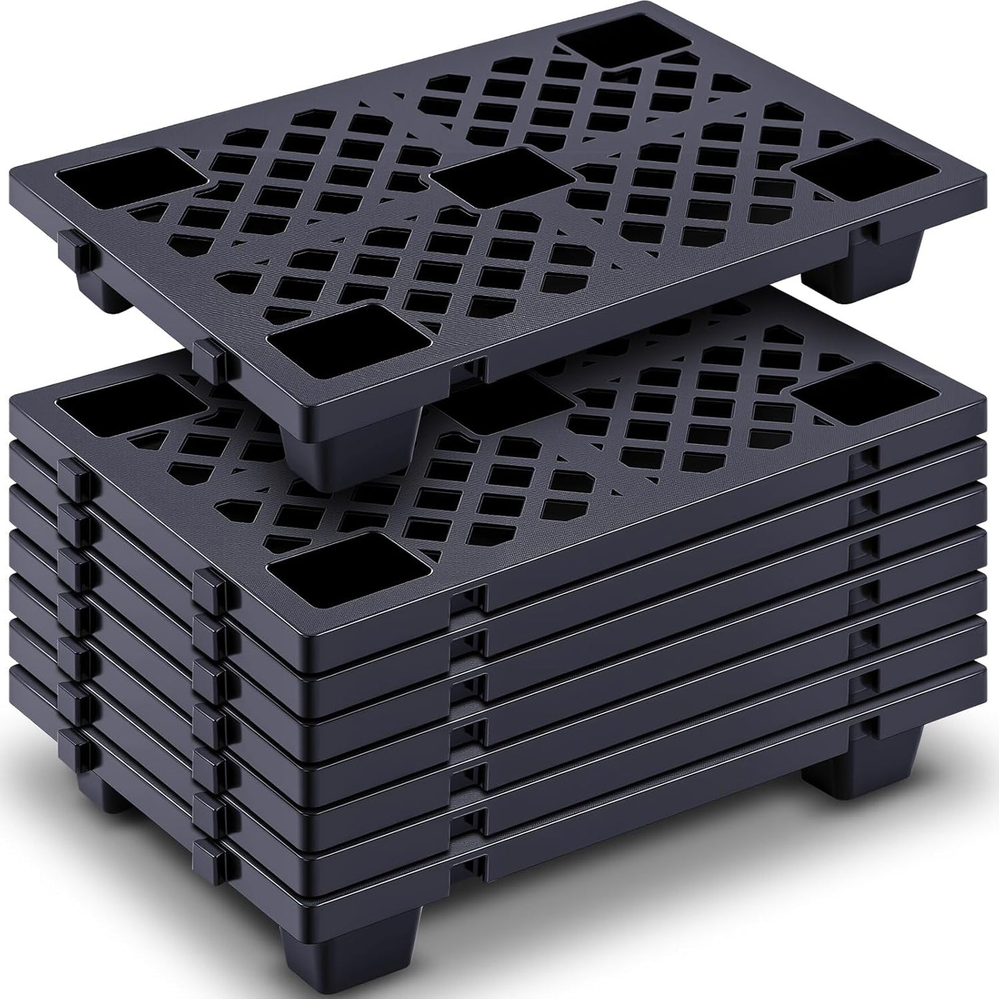 8 Pcs Lightweight Nestable Polyethylene Pallets for Storage