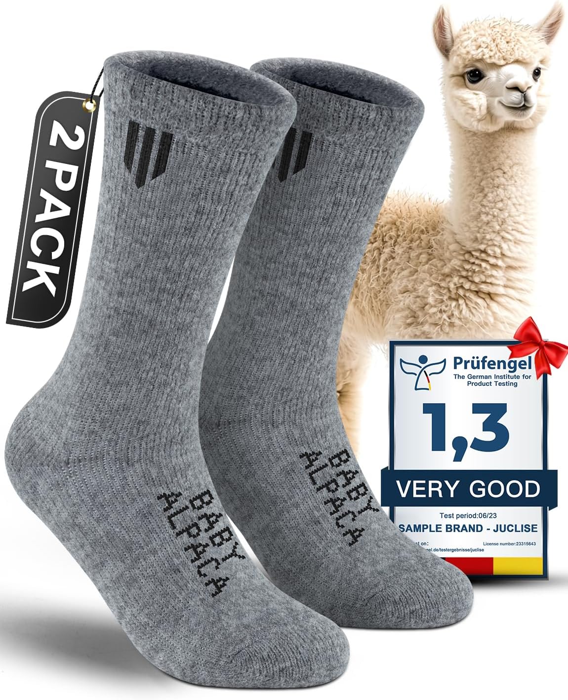Alpaca Wool Crew Socks for Men and Women - Thick Thermal Comfort