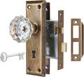 Upgraded Mortise Lock Set with Vintage Crystal Glass Door Knobs