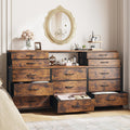 Stylish 55 W Dresser with Deep Fabric Drawers for Bedroom