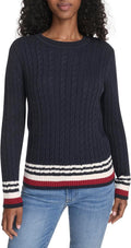 Tommy Hilfiger Womens Cotton Crewneck Cable Sweater - Everyday Staple