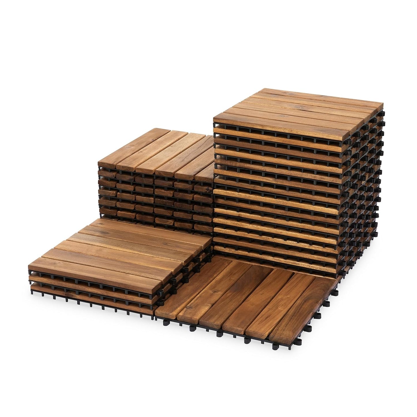 Acacia Wood Decking Tiles for Easy Interlocking Outdoor Flooring