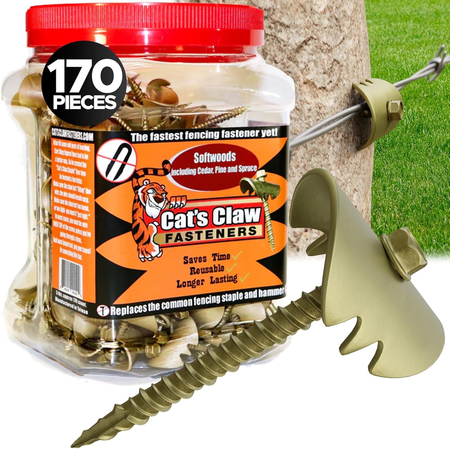 Cats Claw Fasteners 2 inch for Softwoods - 170 Pieces