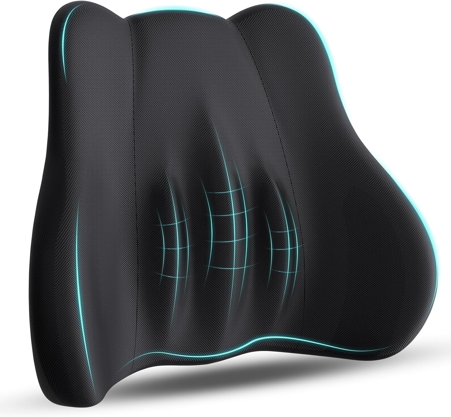 Lumbar Support Pillow for Lower Back Pain Relief - Black
