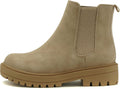 Women Lug Sole Low Heel Chelsea Bootie - Fashionable Low Block Heel
