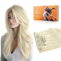 DOORES Clip in Human Hair Platinum Blonde 20 in 120g - Natural Look