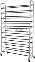50-Pair Shoe Rack Organizer with Chrome Finish for Neat Storage