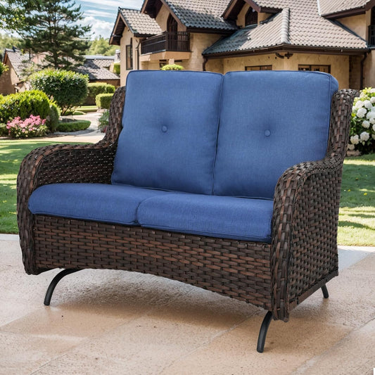 Ultimate Comfort Wicker Glider Sofa - Bellefurn