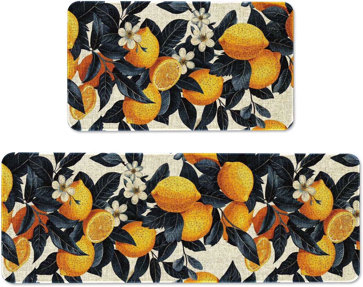 Mloabuc Lemon Decorative Kitchen Mats Set of 2 for Comfort