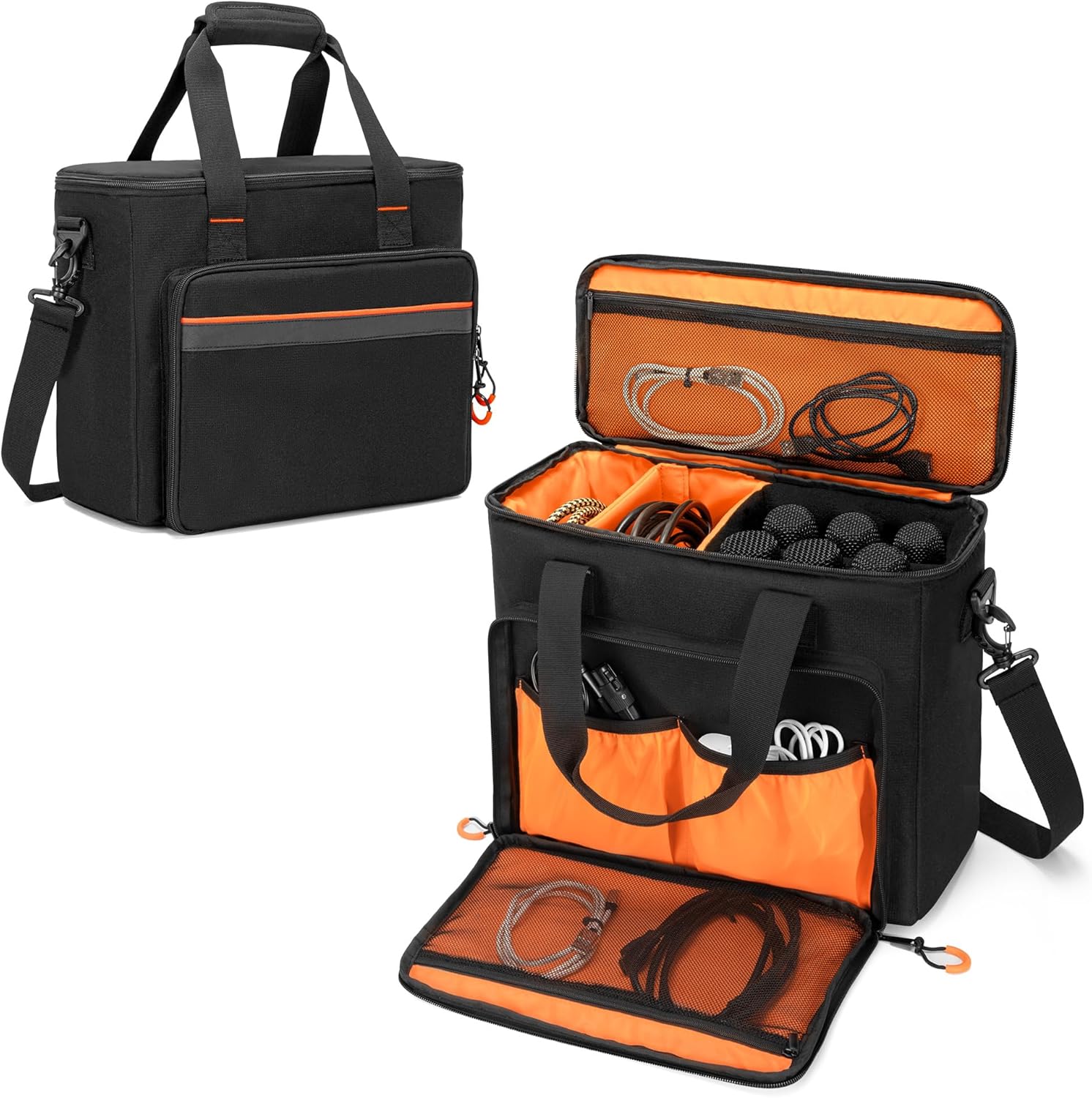 6 Slots Wireless Microphone Carrying Case for Safe Transport