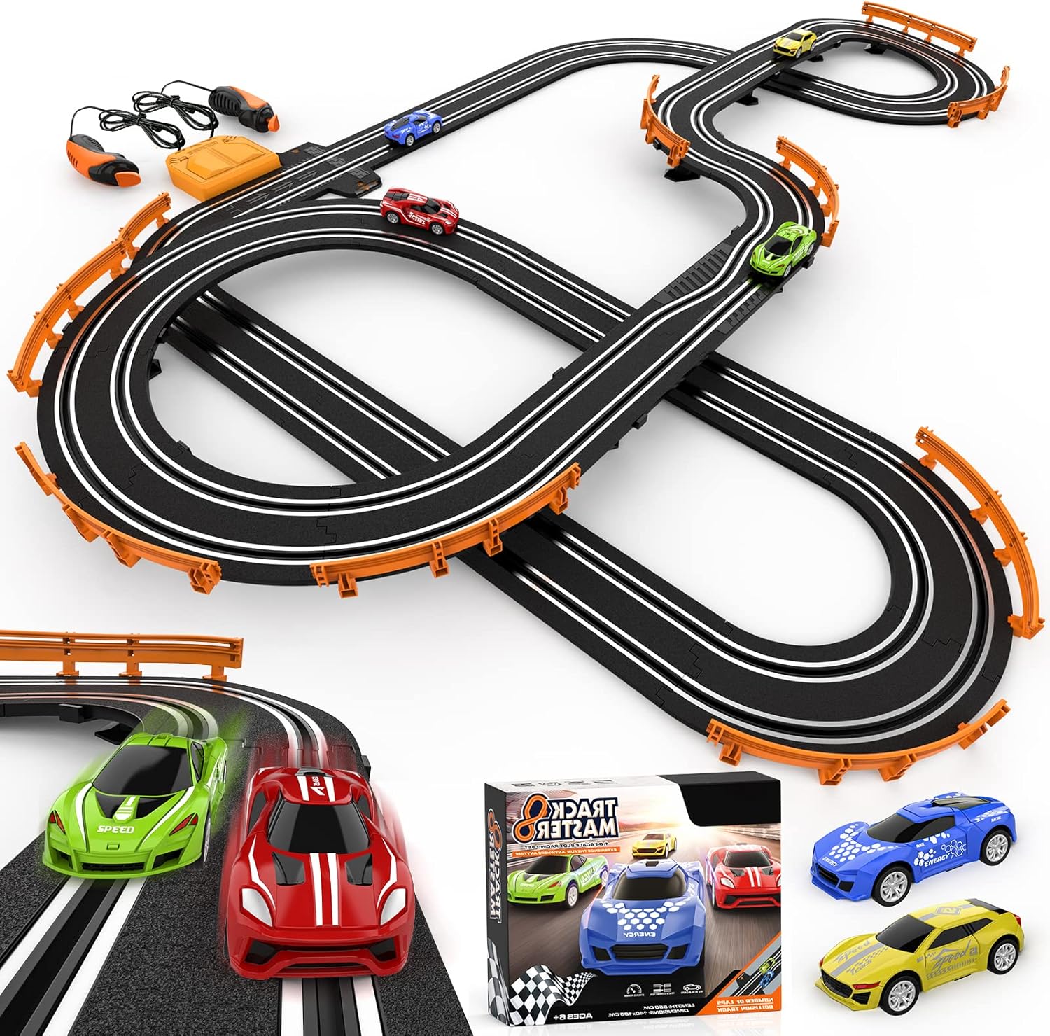 Slot Car Race Track Sets with High-Speed Cars for Kids Fun