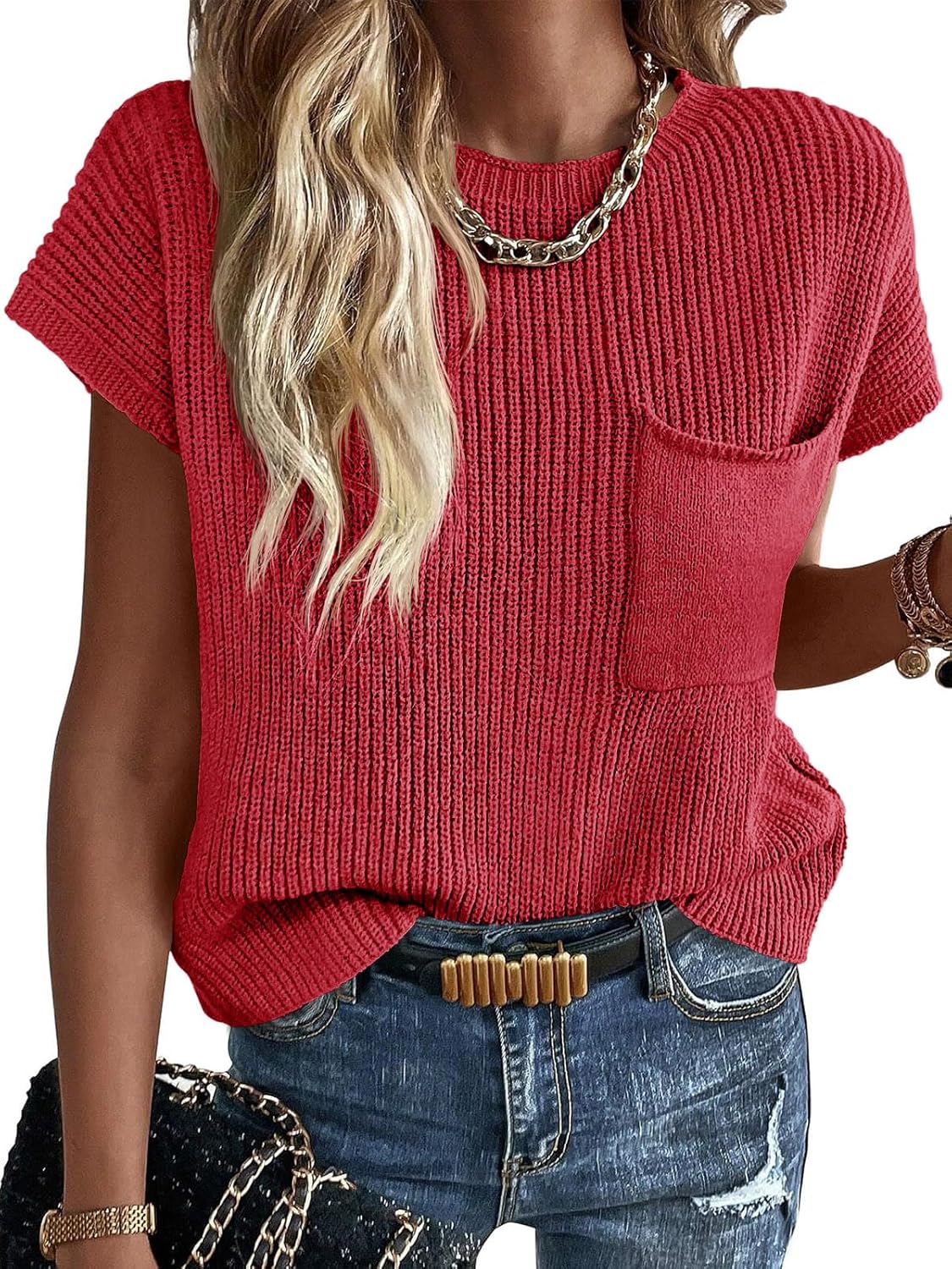 Imily Bela Summer Fall Short Sleeve Sweater for Women 2025