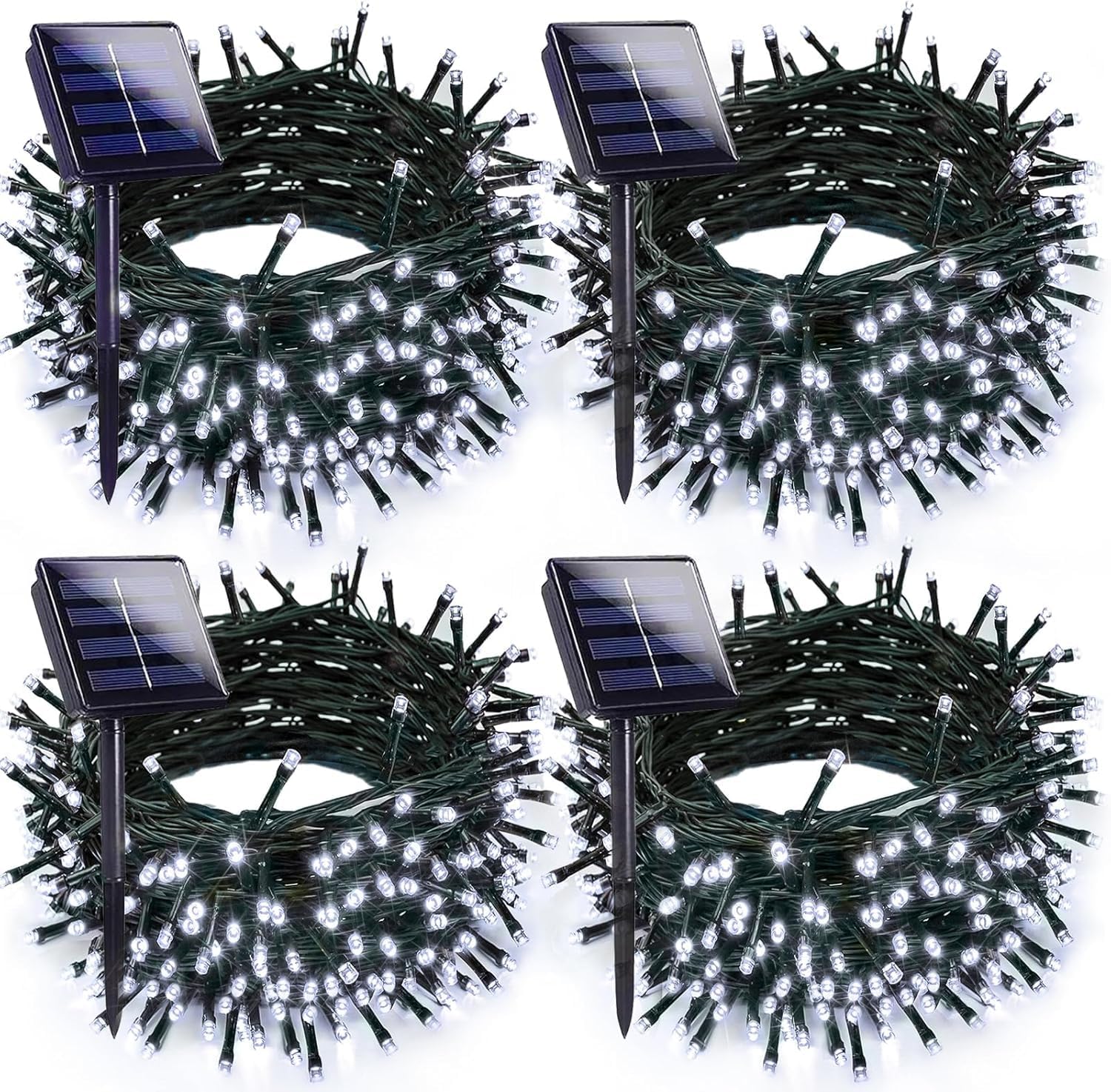 4-Pack Solar Christmas Lights Outdoor Waterproof for Festive Decor