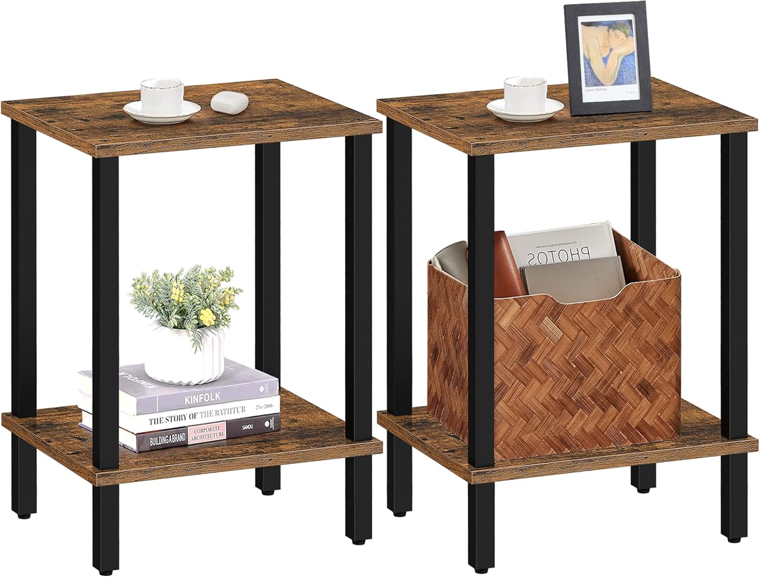 TUTOTAK End Table Set of 2 for Small Spaces and Living Rooms