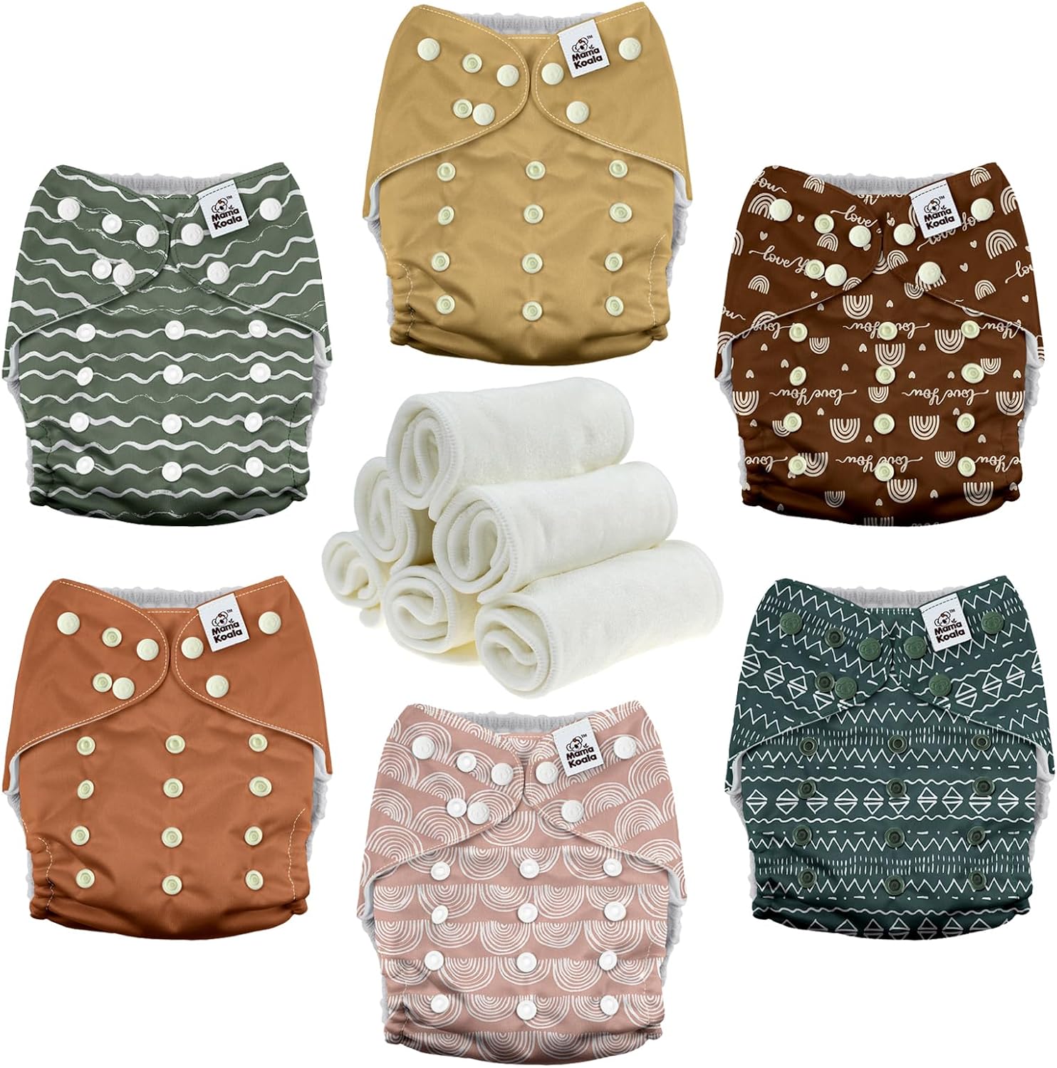 Mama Koala 3.0 Pocket Cloth Diapers for Babies - 6 Pack