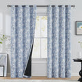 Blackout Floral Curtains 96 in Panels - Full Light Block