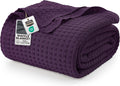 Utopia Bedding Plum 100% Cotton Waffle Blanket Queen - Soft All-Season