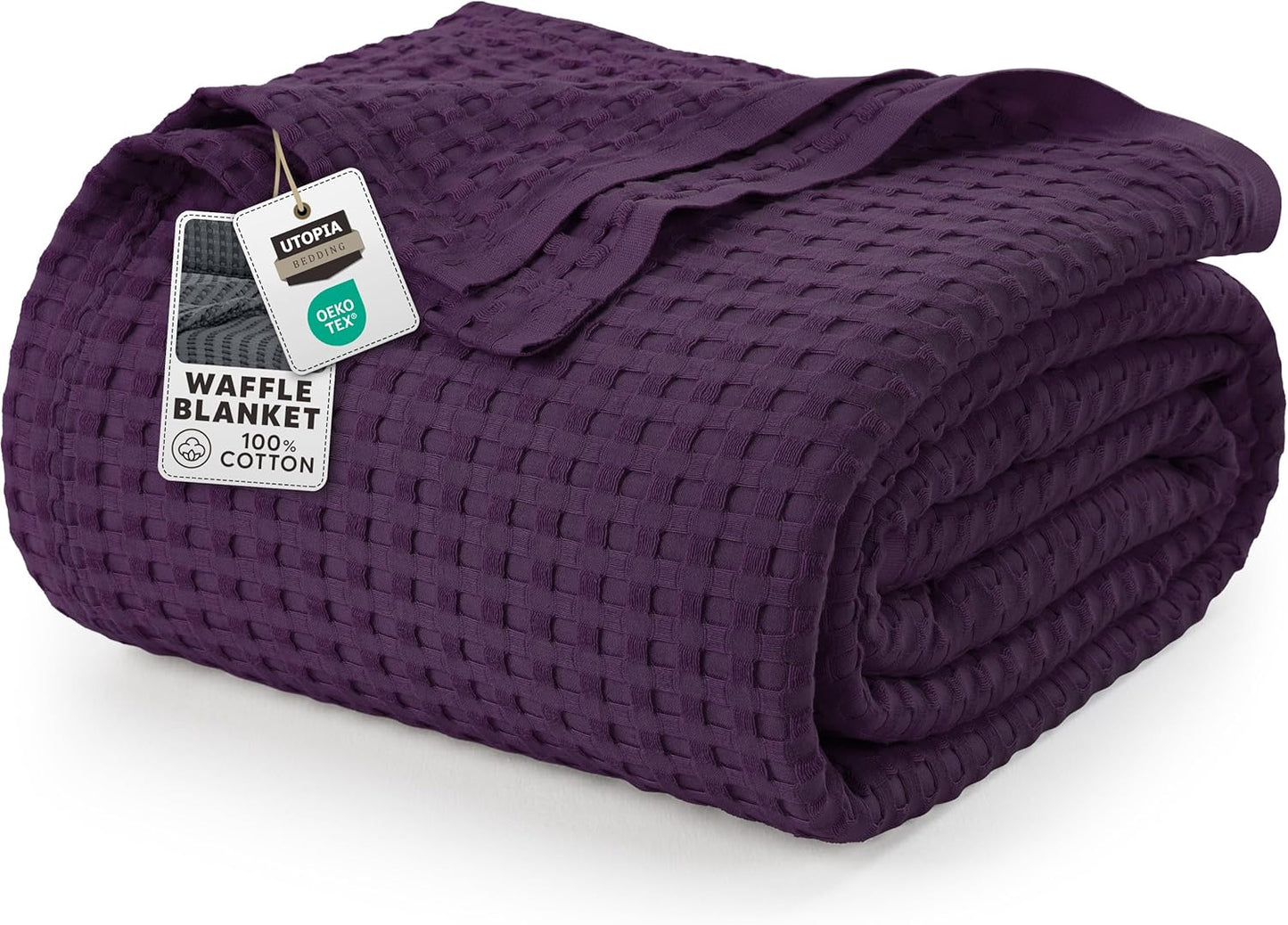 Utopia Bedding 100% Cotton Waffle Blanket for All Seasons