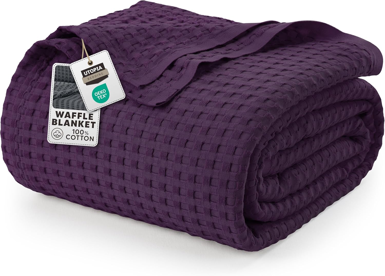 Utopia Bedding 100% Cotton Waffle Blanket for All Seasons