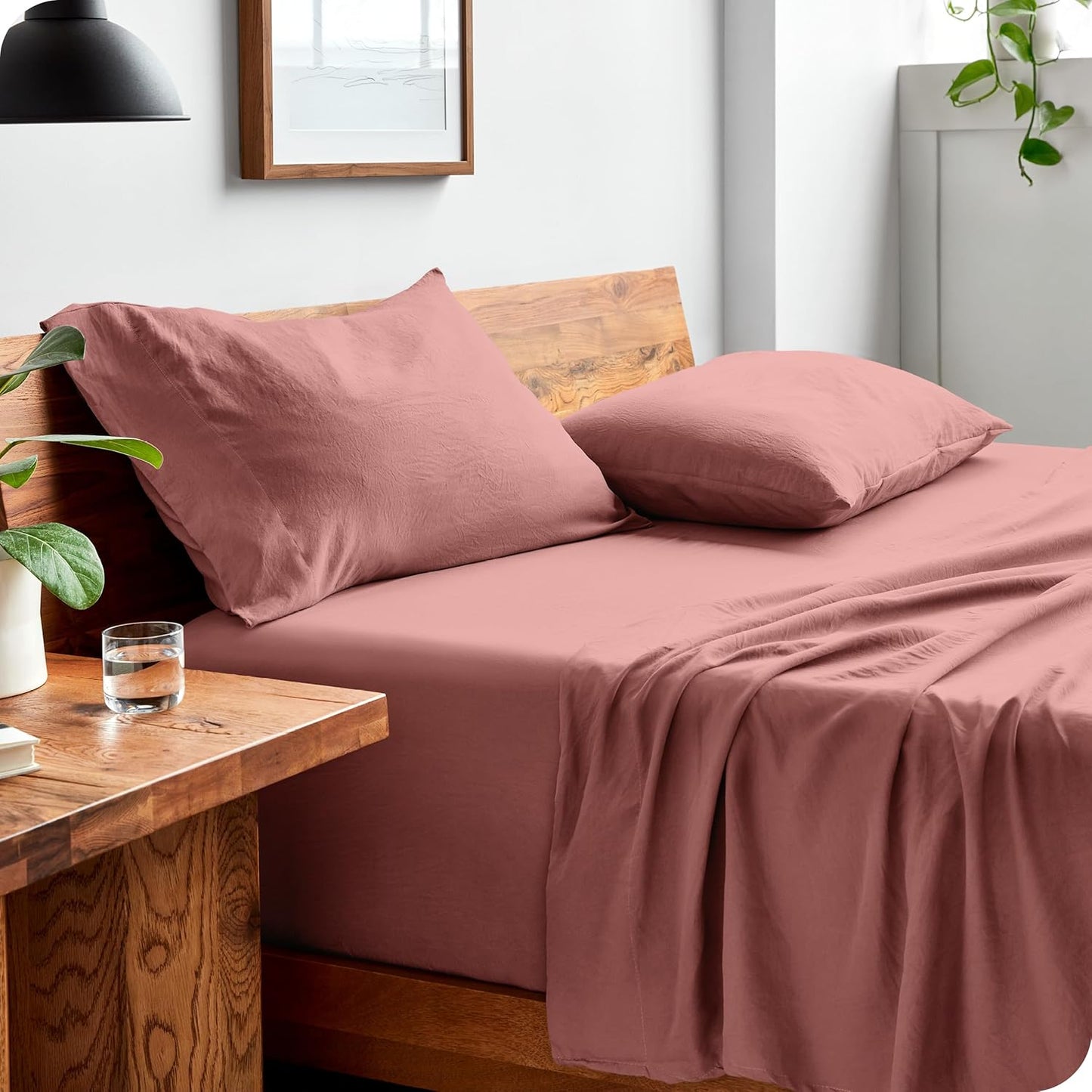 Bare Home Twin XL Sheet Set - Ultra-Soft Stonewashed Microfiber
