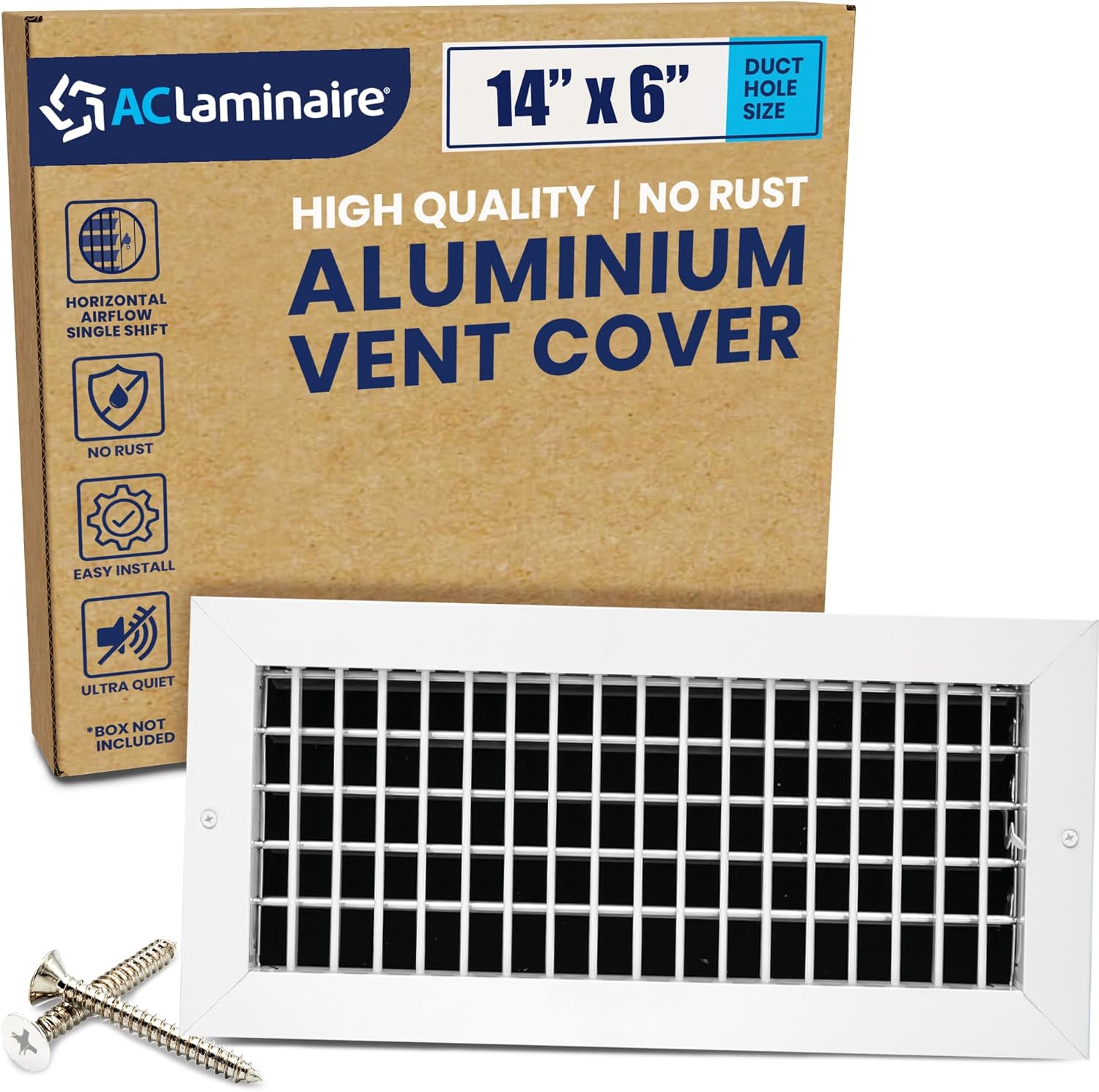 14 x 6 Duct Hole Aluminum Adjustable Air Supply Register Cover