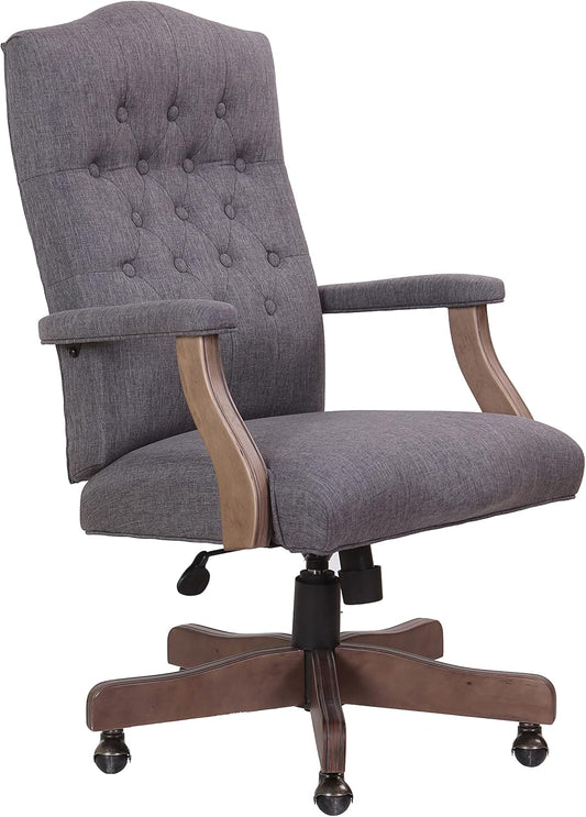 Premium Linen Executive Chair - Slate Grey