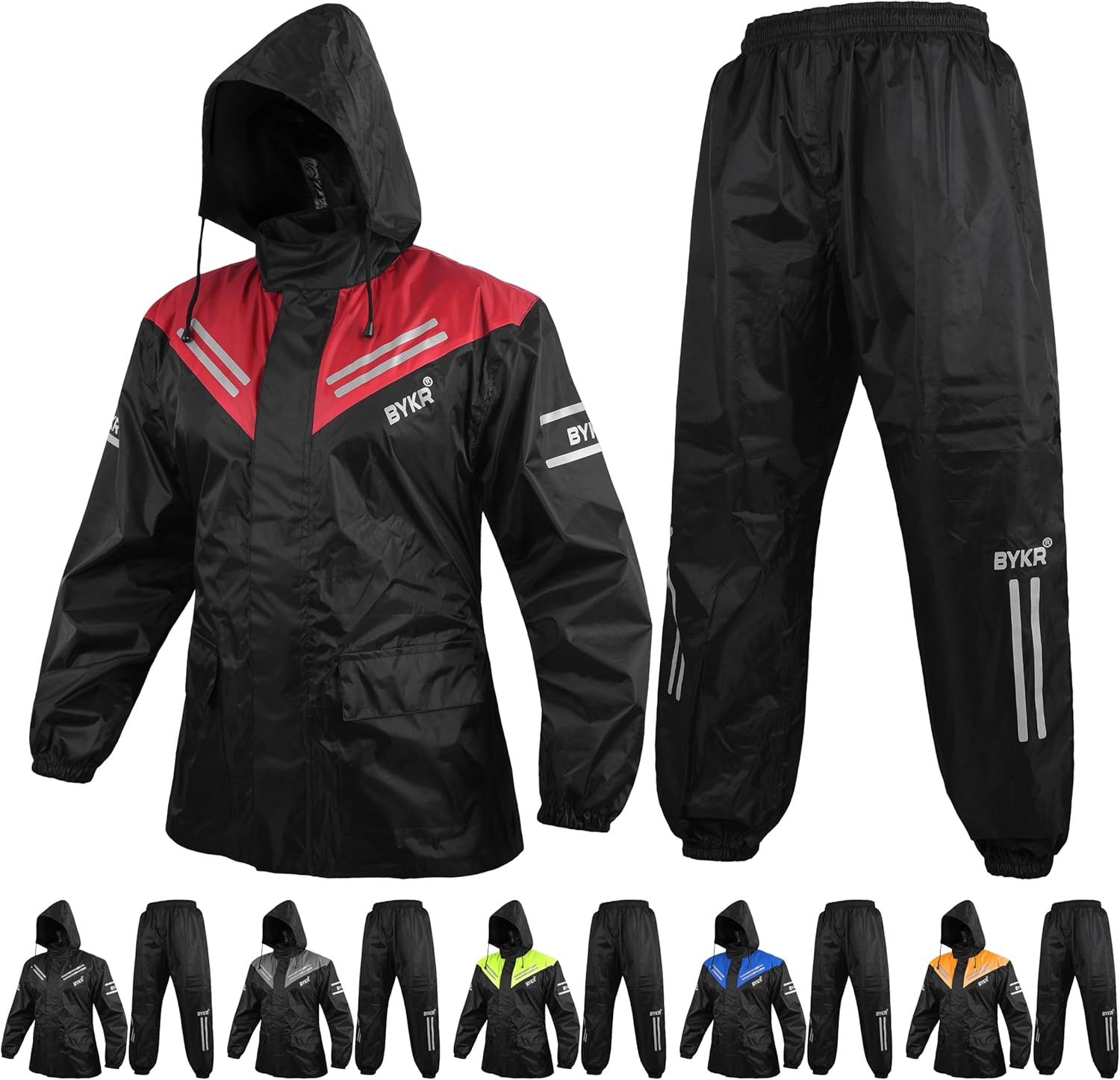BYKR Waterproof Motorcycle Rain Suit for Men & Women Cycling