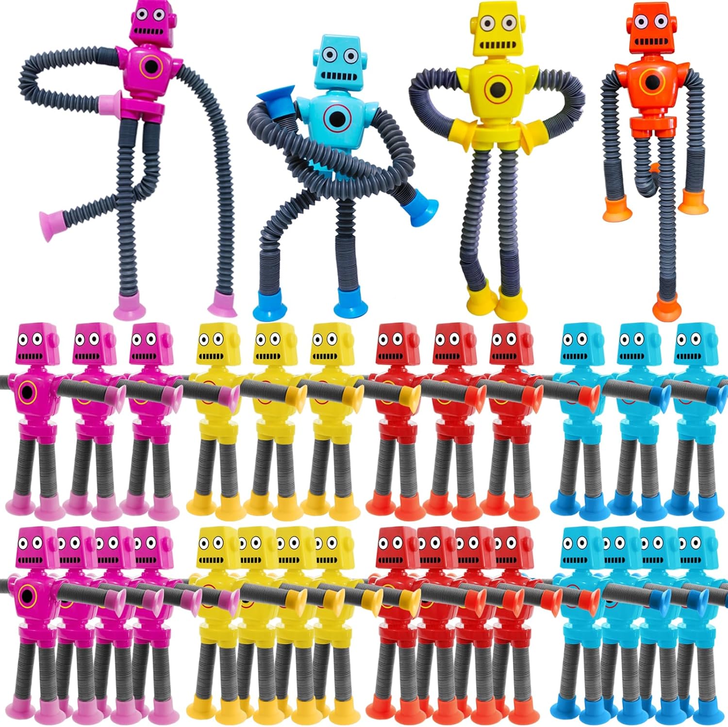 32 PCS Suction Cup Robot Toy for Kids and Toddlers Fun Gift