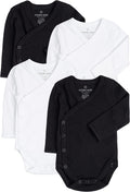 Baby Side Snap Bodysuit Set 4 Pack - Easy Side Snap Kimono Onesies