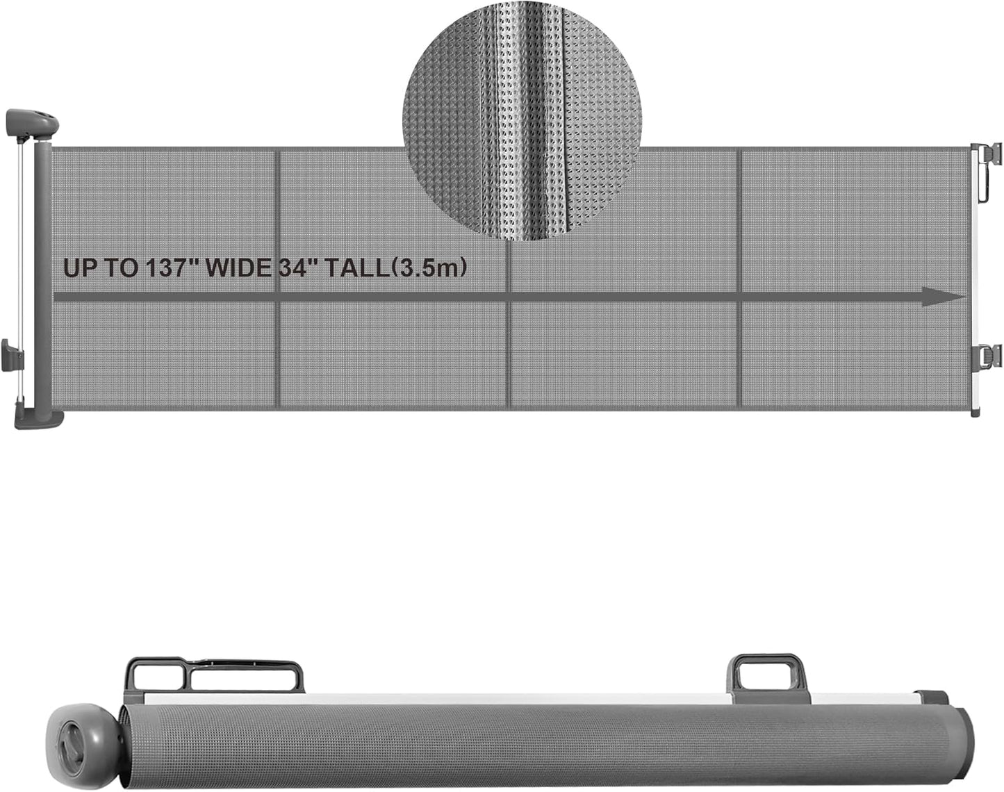 Retractable Dog Gates 137in Extra Wide for Pets and Kids Safety