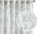 Woodland Wildlife Sage Green Print Curtains for Kid's Room