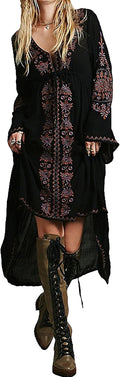 R.Vivimos Womens V Neck Bell Sleeve Vintage Floral Dress Review