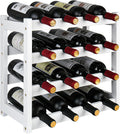 VASMIA Wine Rack 4-Tier Bamboo Countertop Wine Holder - 16 Bottles