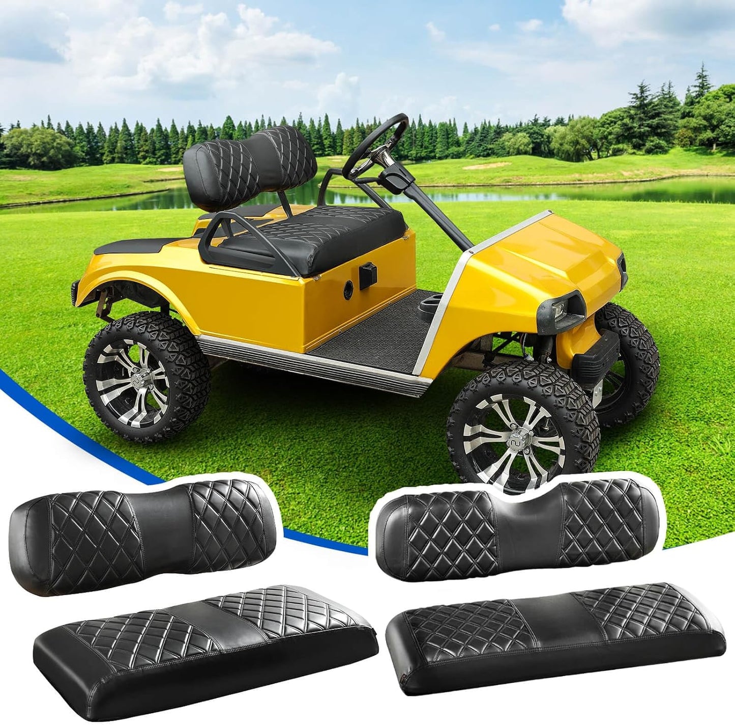 NOKINS Golf Cart Seat Covers Kit for Club Car DS 2000.5-Up