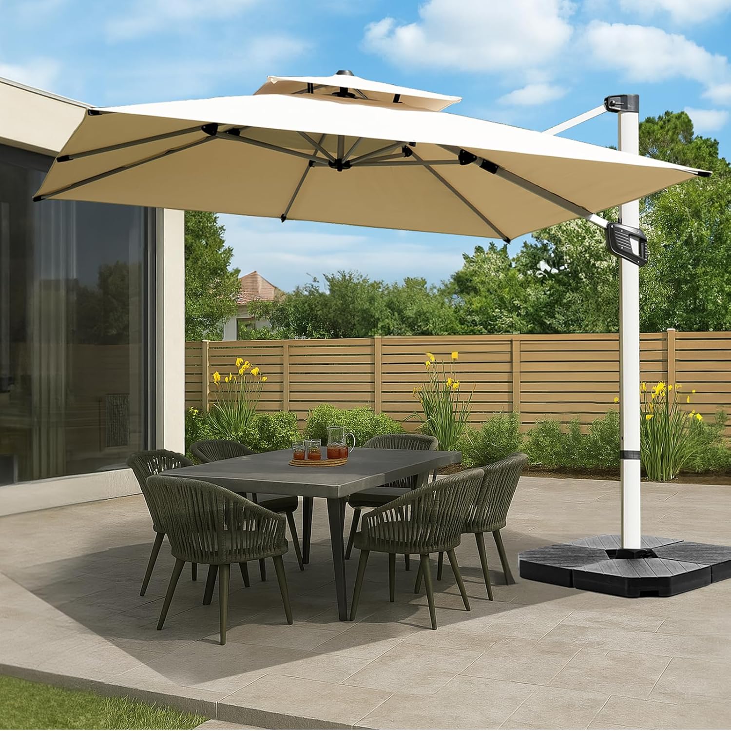 HOMSHADE Aluminum Cantilever Patio Umbrella for Ultimate Shade
