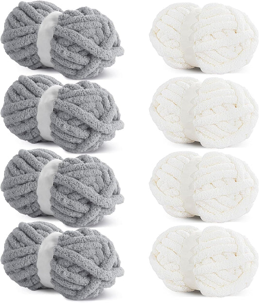 HOMBYS Chunky Yarn for Crocheting - Soft Fluffy Chenille Yarn
